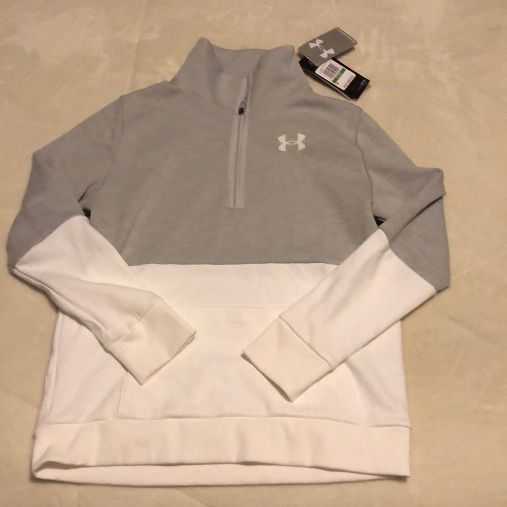Under Armour Youth Quarter-Zip half White half Grey